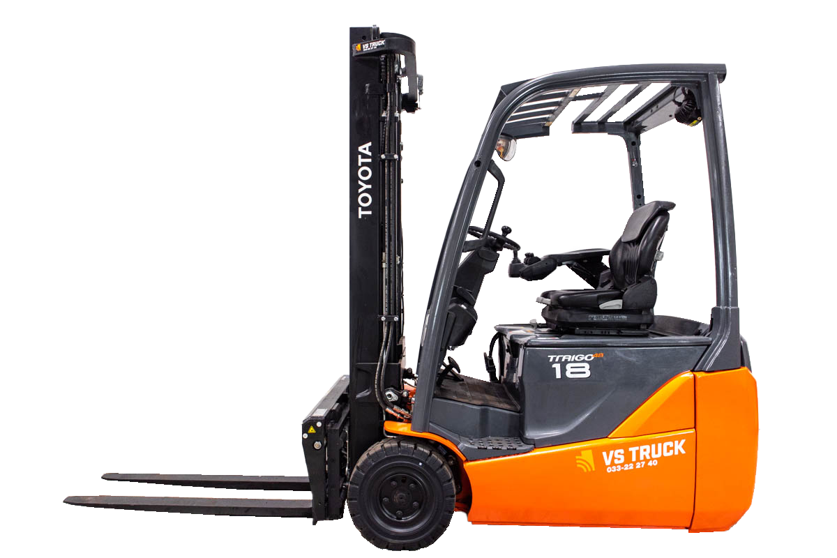 begagnad orange toyota el motviktstruck utan hytt
