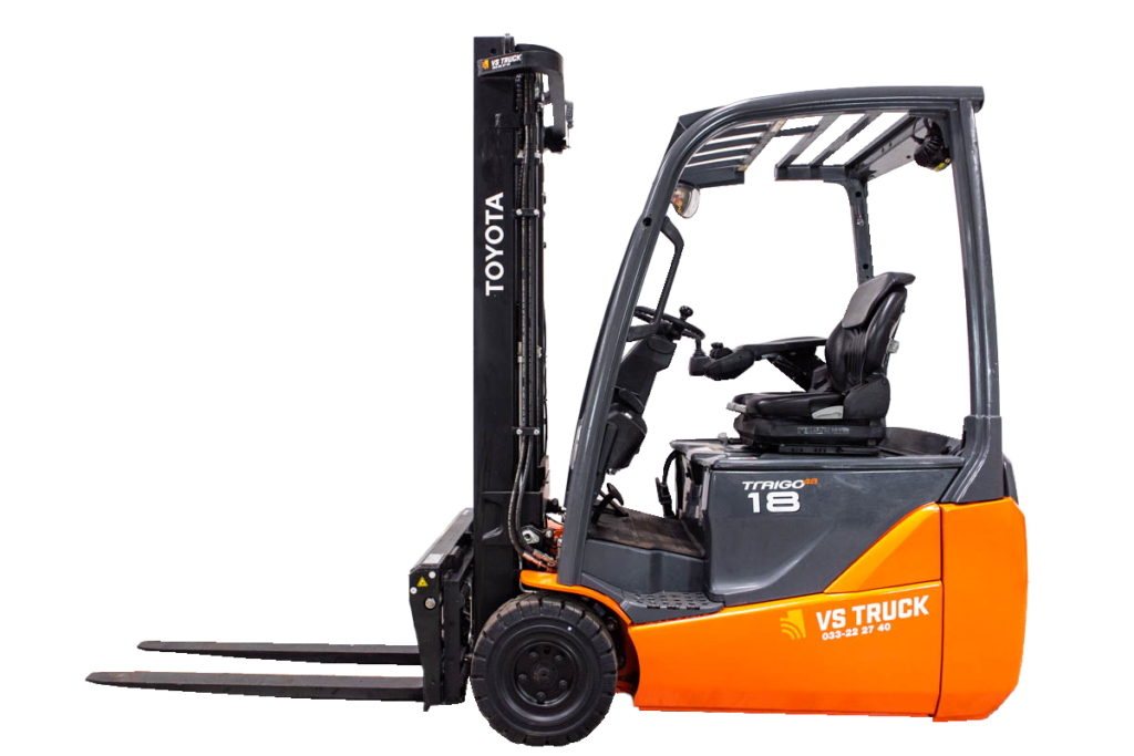 begagnad orange toyota el motviktstruck utan hytt