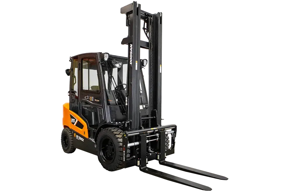 ny orange doosan motviktstruck för att köpa. hyra eller leasa