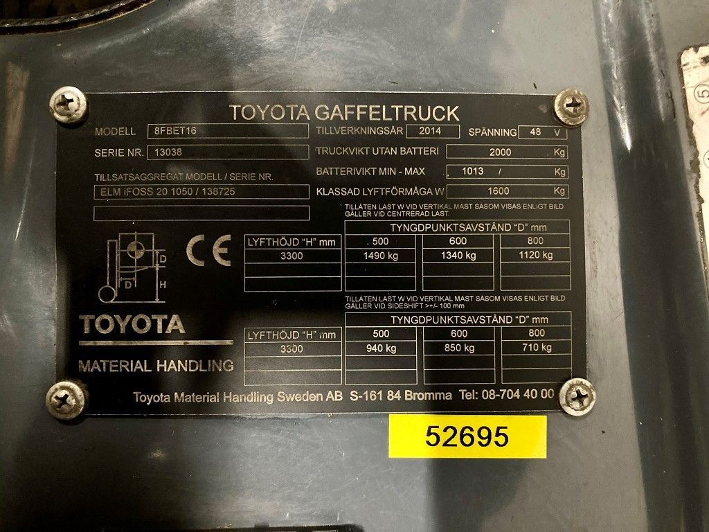 TOYOTA TRAIGO 8FBET16