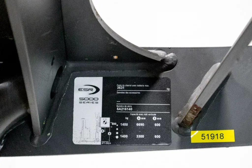Crown ESR 5000 begagnad skjutstativtruck lyftdiagram