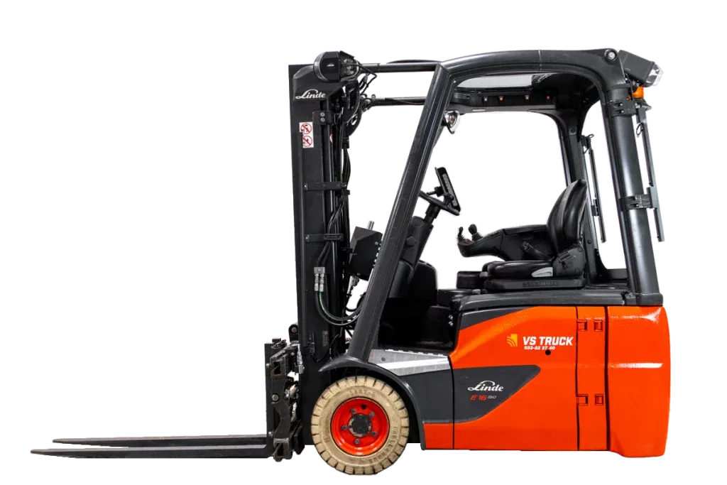 53206 Linde E16 begagnad motviktstruck med duplex stativ